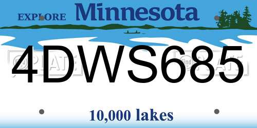 4DWS685 Minnesota License Plate