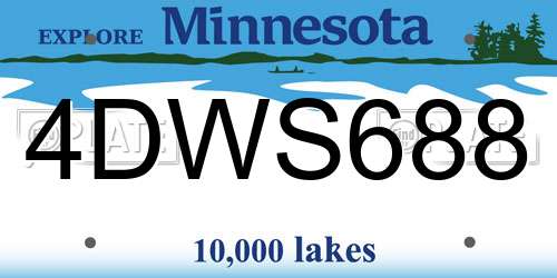 4DWS688 Minnesota License Plate