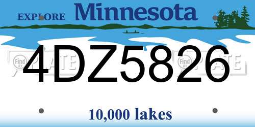 4DZ5826 Minnesota License Plate