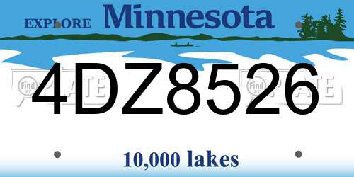 4DZ8526 Minnesota License Plate