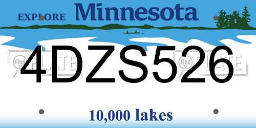 4DZS526 Minnesota License Plate