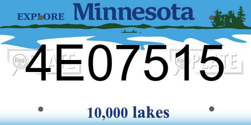 4E07515 Minnesota License Plate