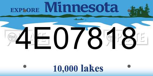 4E07818 Minnesota License Plate