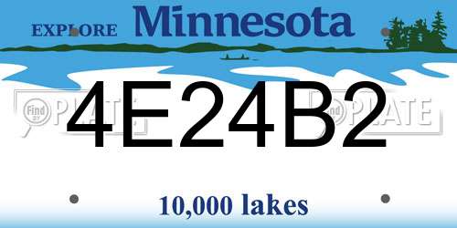 4E24B2 Minnesota License Plate