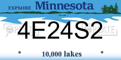 4E24S2 Minnesota License Plate