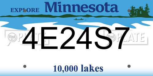 4E24S7 Minnesota License Plate