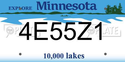 4E55Z1 Minnesota License Plate