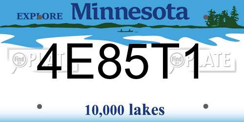 4E85T1 Minnesota License Plate