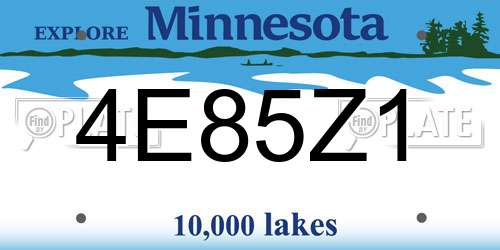 4E85Z1 Minnesota License Plate