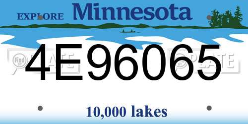 4E96065 Minnesota License Plate