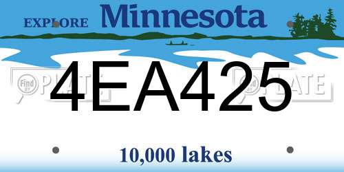 4EA425 Minnesota License Plate