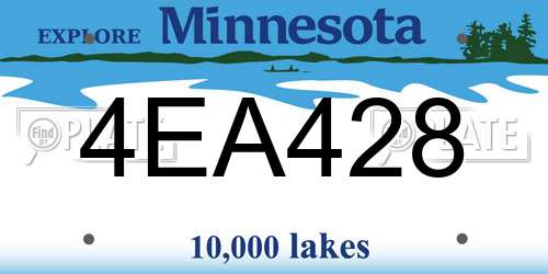 4EA428 Minnesota License Plate