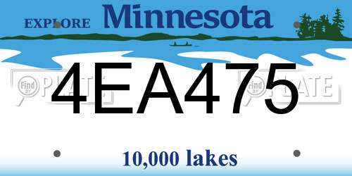 4EA475 Minnesota License Plate