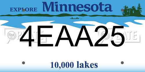 4EAA25 Minnesota License Plate