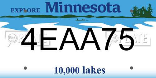 4EAA75 Minnesota License Plate