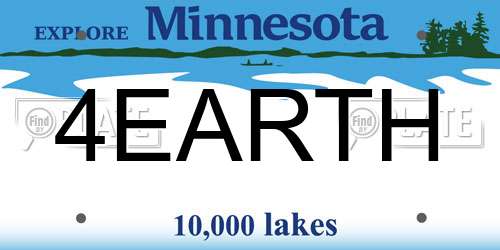 4EARTH Minnesota License Plate