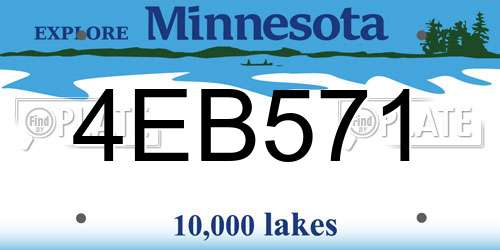 4EB571 Minnesota License Plate