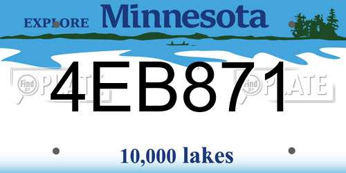 4EB871 Minnesota License Plate
