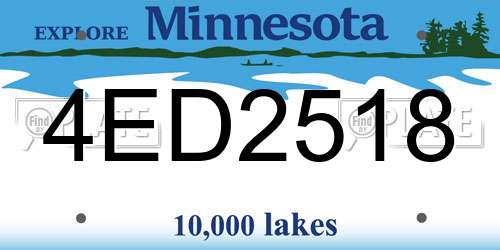 4ED2518 Minnesota License Plate