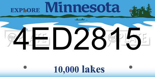 4ED2815 Minnesota License Plate