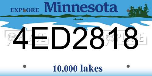 4ED2818 Minnesota License Plate