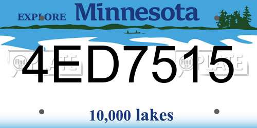 4ED7515 Minnesota License Plate