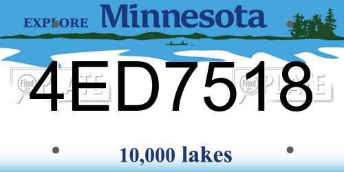 4ED7518 Minnesota License Plate