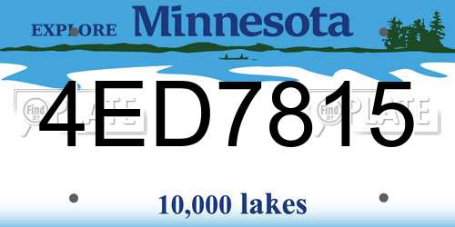4ED7815 Minnesota License Plate