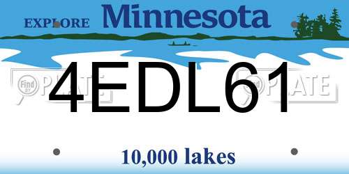 4EDL61 Minnesota License Plate