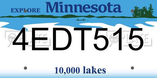 4EDT515 Minnesota License Plate