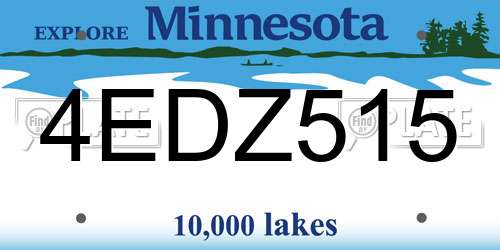 4EDZ515 Minnesota License Plate