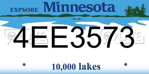 4EE3573 Minnesota License Plate
