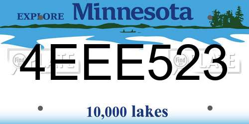4EEE523 Minnesota License Plate