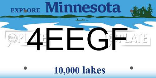 4EEGF Minnesota License Plate