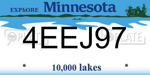 4EEJ97 Minnesota License Plate