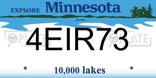 4EIR73 Minnesota License Plate