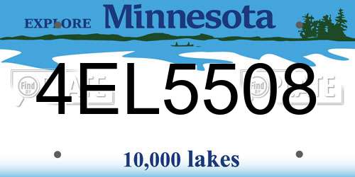 4EL5508 Minnesota License Plate