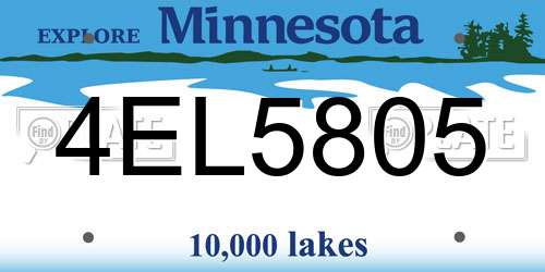 4EL5805 Minnesota License Plate