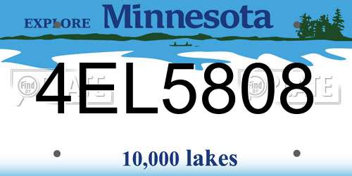 4EL5808 Minnesota License Plate