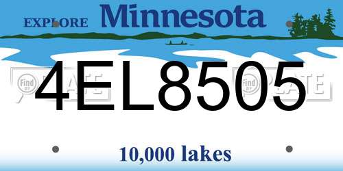 4EL8505 Minnesota License Plate