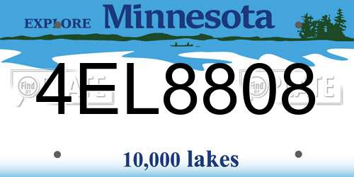 4EL8808 Minnesota License Plate