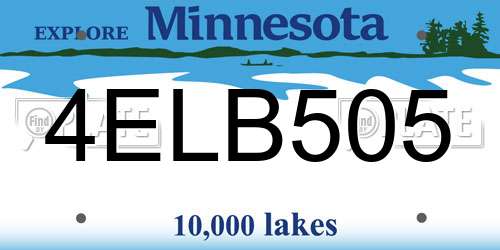 4ELB505 Minnesota License Plate