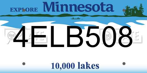 4ELB508 Minnesota License Plate