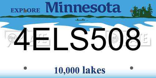 4ELS508 Minnesota License Plate