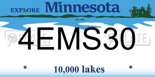 4EMS30 Minnesota License Plate