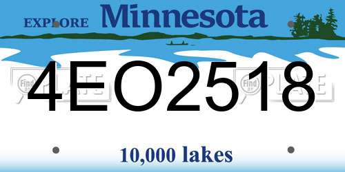4EO2518 Minnesota License Plate