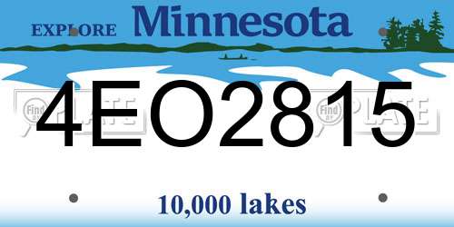 4EO2815 Minnesota License Plate