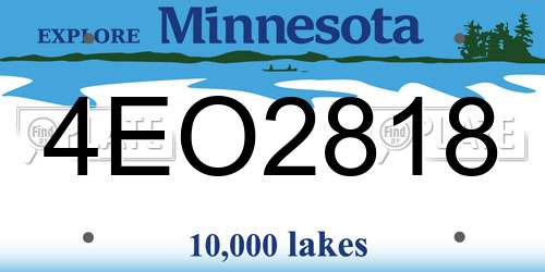 4EO2818 Minnesota License Plate