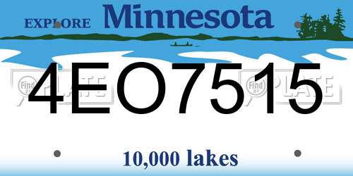 4EO7515 Minnesota License Plate