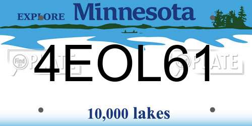 4EOL61 Minnesota License Plate
